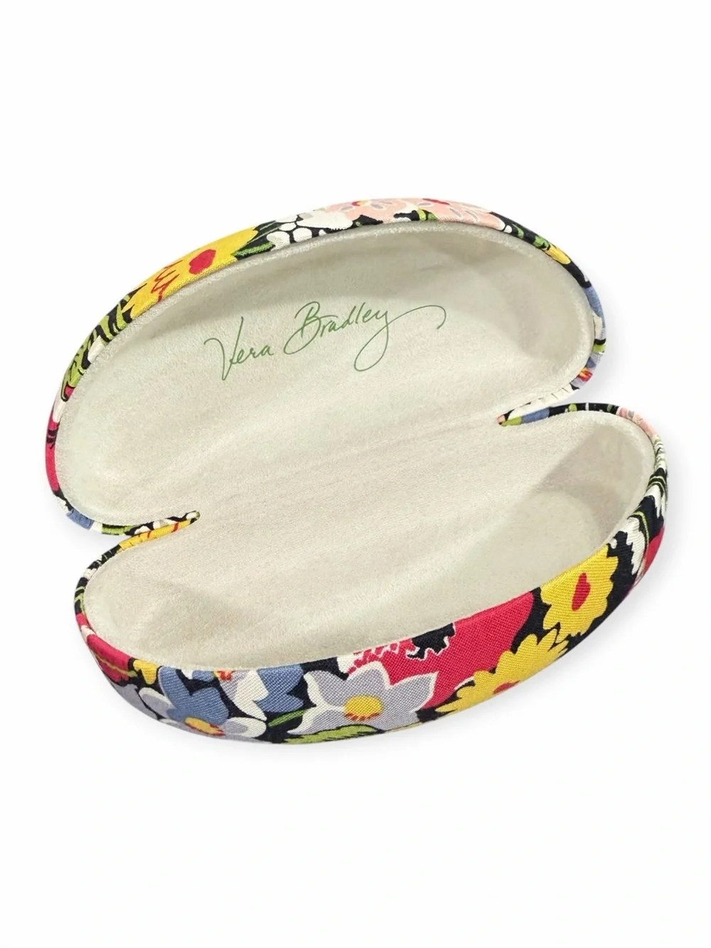 Vera Bradley Black Floral Large Clamshell Eyeglasses Sunglasses Case